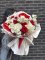 Red rose with white hydrangea