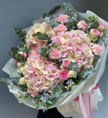 Summer Bouquet with Pink Hydrangeas