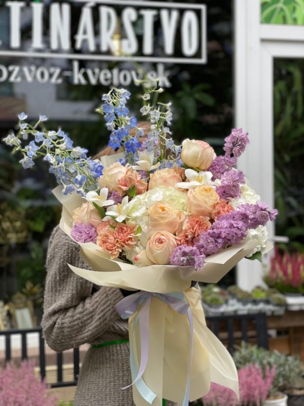 Pastel Bouquet with Beige Roses