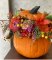 Ornamental pumpkins decorated with flowers