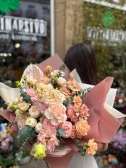 Bright Bouquet with Cream Carnations